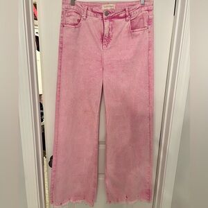 Risen Los Angeles Pink Acid Wide Leg Jeans Sz 15/32